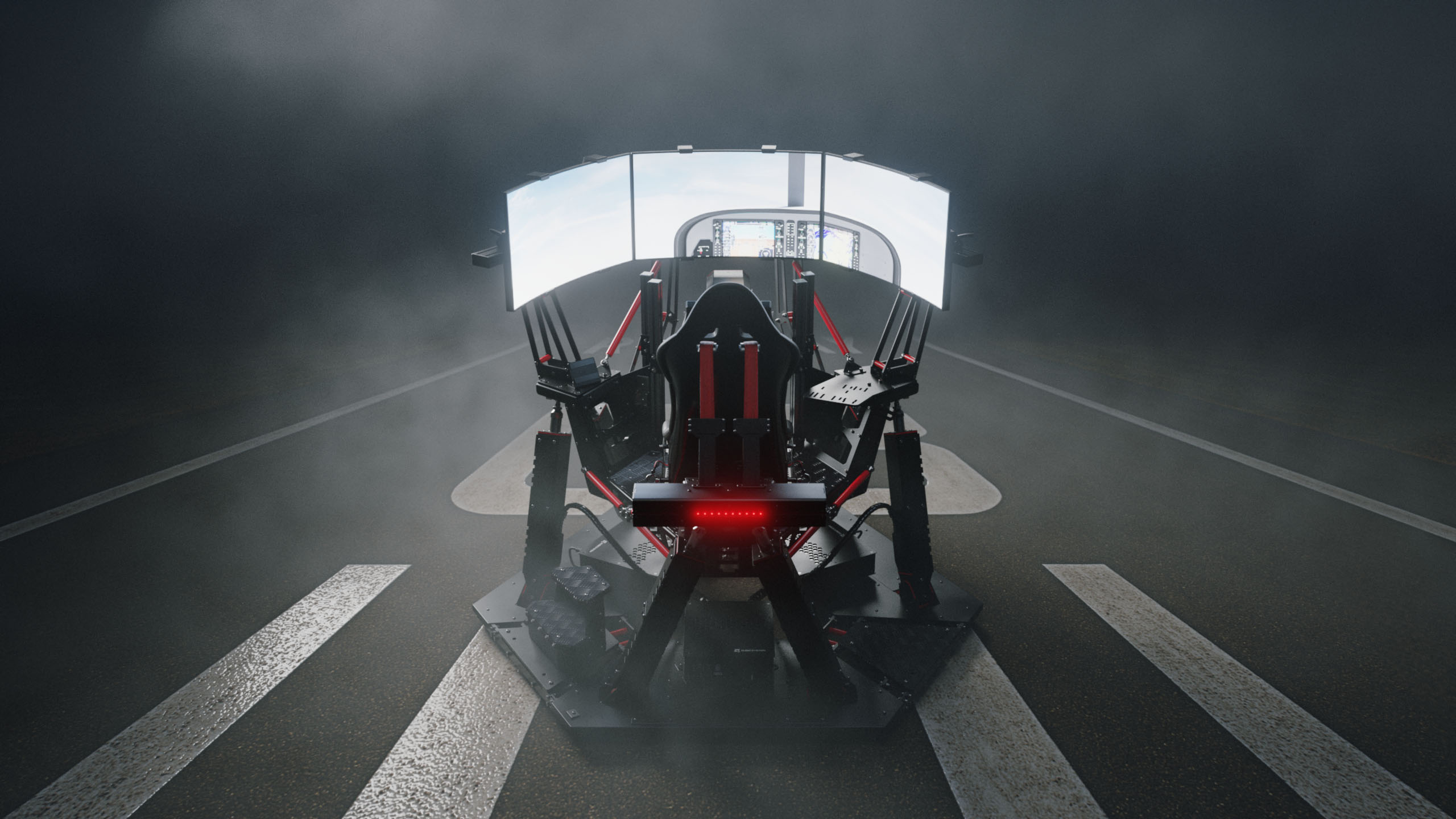 Qubic System QS-S25 Spider na pasie startowym do symulacji lotu